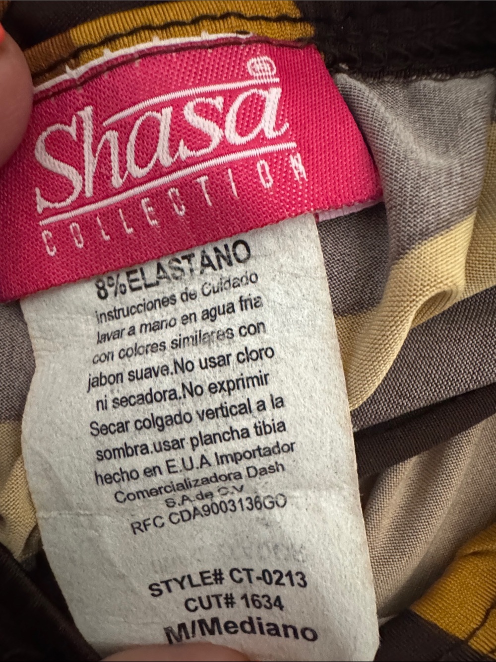 Shasa Collection Printed Halter Top in Mustard, Brown & Cream - Picture 4 of 4